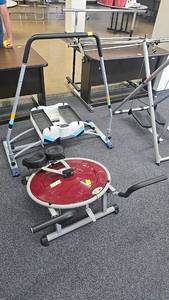 lot 146 image: (3) Pieces of exercise equipment, including - Aeroski Ski Trainer with Digital Display and Adjustable Resistance