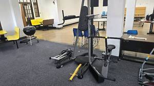 lot 147 image: Sharper Image Rider Total Body Aerobic Fitness Equipment, Power Tower and Exercise Bike.