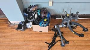 lot 167 image: Saris Bones 2 Bike Rack, Various Bicycle Helmets, Multiple Colors