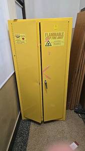 lot 180 image: Eagle 45 Gallon Manual Close Flammable Safety Cabinet, Yellow