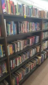 lot 210 image: Bookshelves with Over 100 Books, Various Titles.