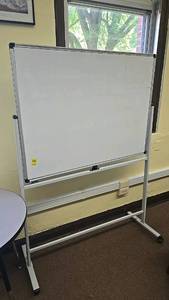 lot 236 image: Double-Sided Whiteboard with Stand, Approx. 4x3 ft, Reversible, Mobile
