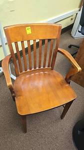 lot 237 image: Traditional Wooden Armchair, Light Brown Wood, Slatted Back