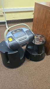 lot 238 image: Panasonic RX-D27 Boombox, with (2) footstools.