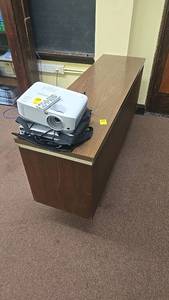 lot 247 image: ViewSonic DLP Projector, HDMI & VGA Inputs, Remote Control, SuperColor, desk included.