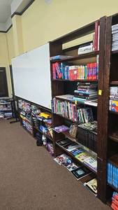 lot 251 image: Bookshelf , Wood , 96x12x84