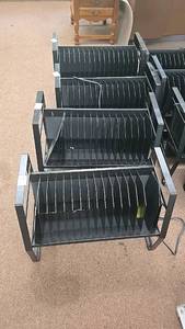 lot 256A image: (4), Luxor LLTM30-B Tablet Charging Cart, 30 Capacity, Metal Frame with Wheels