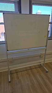 lot 270 image: Mobile Whiteboard with Aluminum Frame, 48x36, on Wheels