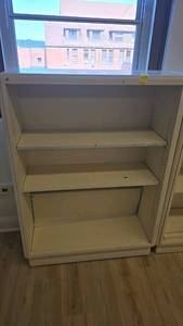 lot 270B image: White Bookshelf, 3 Shelves, Approx. 72x36x12