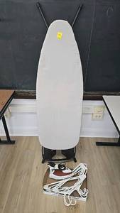 lot 281 image: Ironing Board & Iron Set, 54x15 Inch Board, 1200W Iron, Hangers