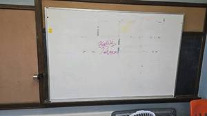 lot 285 image: Wall-Mounted Whiteboard, 4x6 ft, Aluminum Frame, Cork Board Panels