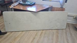 lot 286C image: Folding Table, 72x30 Inches, White, Plastic Top, Metal Frame