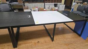 lot 296 image: Black & White Conference Table, 120x48 in, Cable Management