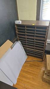 lot 302 image: Safco Wood Adjustable Literature Organizer, 24 Compartments, Dark Wood, large paper pads