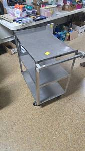 lot 318 image: Lakeside Mfg. Inc. 922 Stainless Steel Utility Cart, 3 Shelves, 4 Wheels