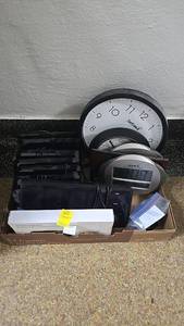 lot 337 image: Seiko Analog and Digital Clocks, Atomic Clock Feature, Black and Silver