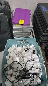 lot 348 image: (30) Apple iPad 9.7 Tablet with Charging Adapters and Cables, Silver