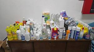 lot 361 image: Large Lot of Mixed Cleaning Supplies Swiffer, Clorox, Lysol, Germ-X