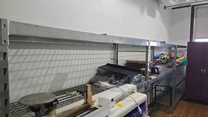 lot 567 image: Metal Storage Shelving Unit, 4 Shelves, 10x2x6 ft, Metallic and Contents of Shelf
