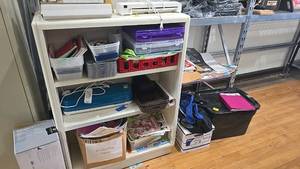 lot 568 image: Cricut Explore Air 2 Vinyl CutterPlotter, Bluetooth & USB, Dual Tool Holder, Shelf and Contents