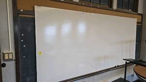 lot 593 image: Large Wall-Mounted Whiteboard, 4x8 ft, Aluminum Frame, Melamine Surface