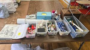 lot 600 image: Comprehensive Sewing and Craft Supplies Lot with Threads, Tools, Accessories