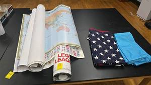lot 642 image: FIRST LEGO League Educational Map with Flags and World Maps.