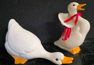 lot 108 image: 2 Cute Ceramic Ducks