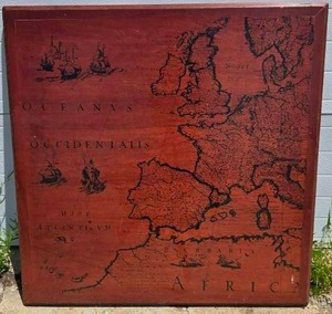 lot 112 image: Ornate wooden table top