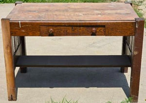 lot 118 image: Antique mission-style table