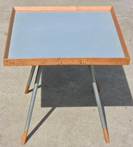 lot 125 image: MCM square metal top table