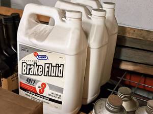 lot 126 image: Lot of (3) Gunk Heavy Duty Brake Fluid 1-Gallon Plastic Jugs