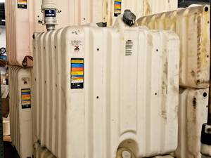 lot 68 image: 180-Gallon Plastic Nonmetallic Bulk Container for StorageDispensing Combustible and Non-Combustible Liquids  Indoor Use Only 36 x 36 x 42 - Rhino Tuff Tanks