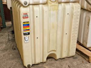 lot 69 image: 180-Gallon Plastic Nonmetallic Bulk Container for StorageDispensing Combustible and Non-Combustible Liquids  Indoor Use Only 36 x 36 x 42 - Rhino Tuff Tanks