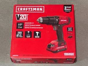 Brand New Craftsman 20 Volt 1/2" Hammer Drill with 2 Batteries & Charger