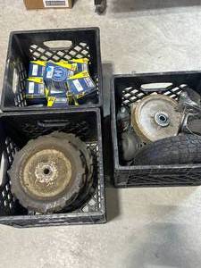 lot 13 image: Crates Full of Wheels, Casters & New Filters