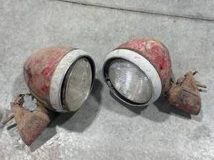 lot 50 image: Pair of Antique Headlights