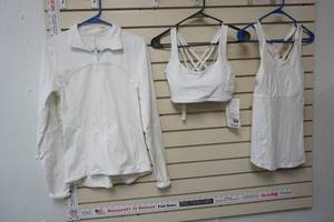 lot 84 image: Lululemon Athletic Wear (3pcs white) 2 are NEW With Tags