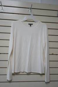 lot 112 image: 100% Silk Eileen Fisher Ivory Long Sleeve Shirt Size S