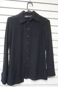 lot 114 image: Norma Kamali Black Button Up Long Sleeve Shirt Size XS