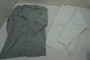 lot 176 image: White Hanes Sweatshirt Size L  Merona Button Up Cardigan Size Medium