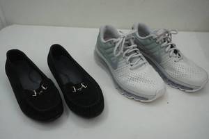lot 235 image: Womens Nike Shoes and Black Loafers Size 6