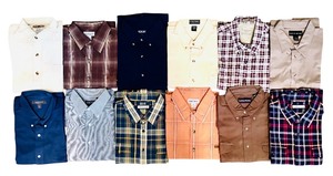 lot 111 image: Mens XL Button Down Shirts including Lands End, Carhartt, Lawton Harbor and More
