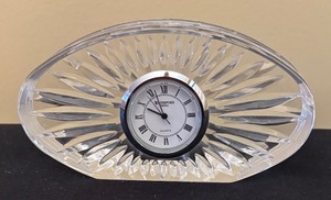lot 140 image: Waterford Crystal Sunburst Oval Mantel Clock