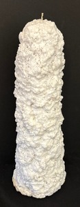 lot 216 image: Textured Snow Pillar Candle Sculpture
