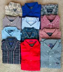 lot 164 image: (12) Mens Button Up Shirts, including Chaps, Abercrombie and Fitch, Woolrich and More