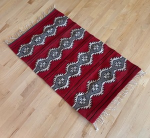 lot 312 image: Handwoven Mexican Wool Rug  Tapestry