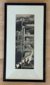lot 353 image: Vintage Black and White Abstract Print