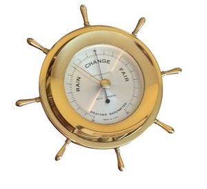 lot 242 image: Brass Helmsman Seth Thomas Barometer