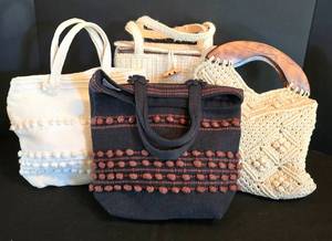 lot 296 image: Collection of Versatile Woven Handbags
